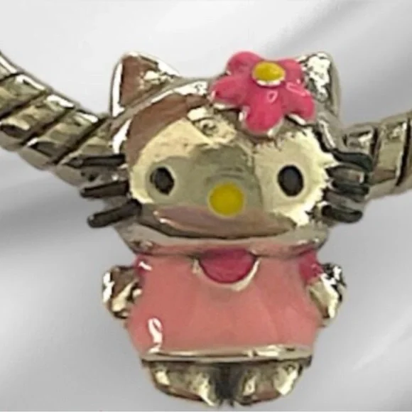 Pink Sanrio Hello Kitty Kawaii .925 silver charm - Picture 4 of 4